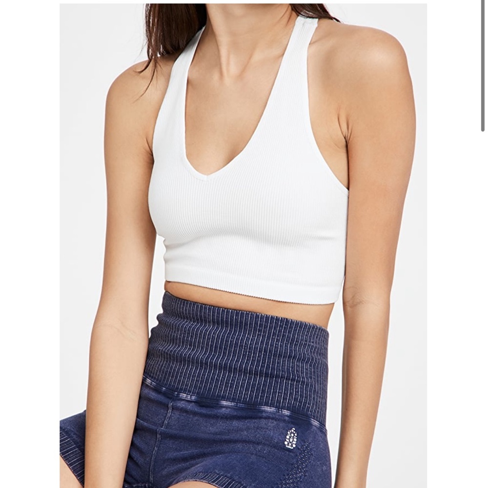 Free People - White ripped crop top
